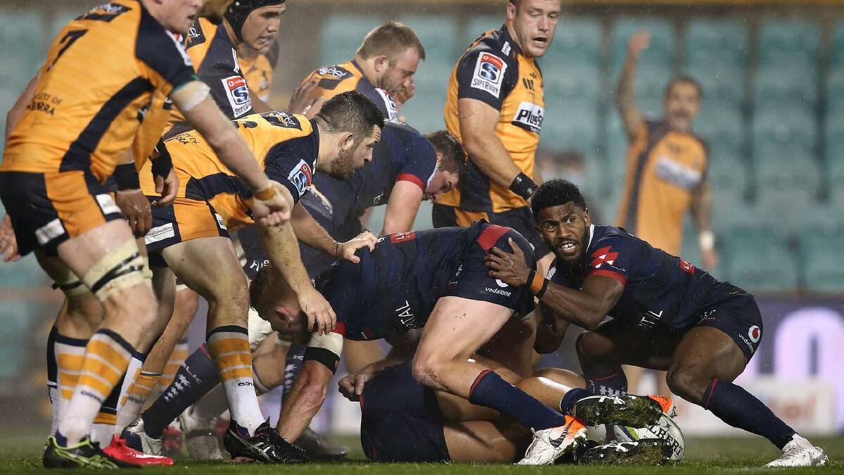 Berry's Will Miller and his ACT side defend against the Melbourne Rebels on Friday. Photo: Brumbies Rugby