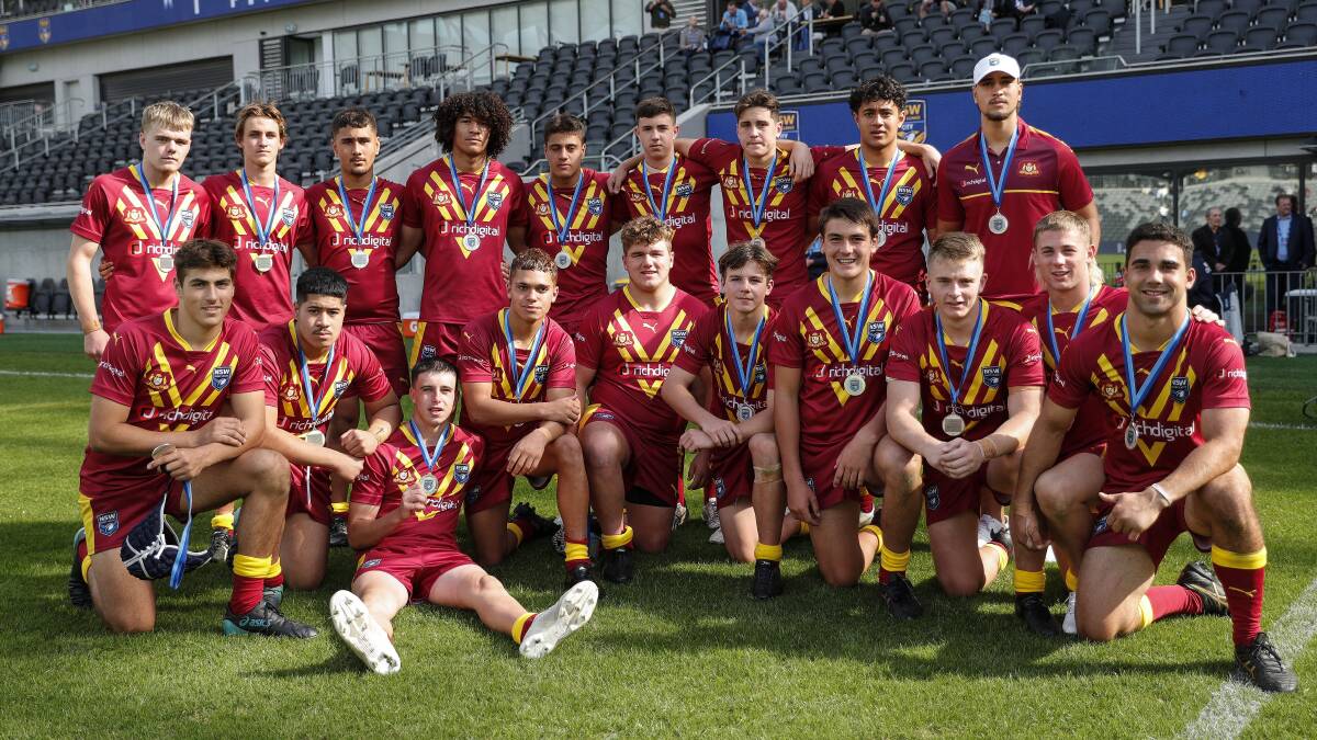 The NSW Country under 16s side featuring Group Seven's Caleb Hall, Bailey Marks and Dextar Grant. Photo: Bryden Sharp (NSWRL)