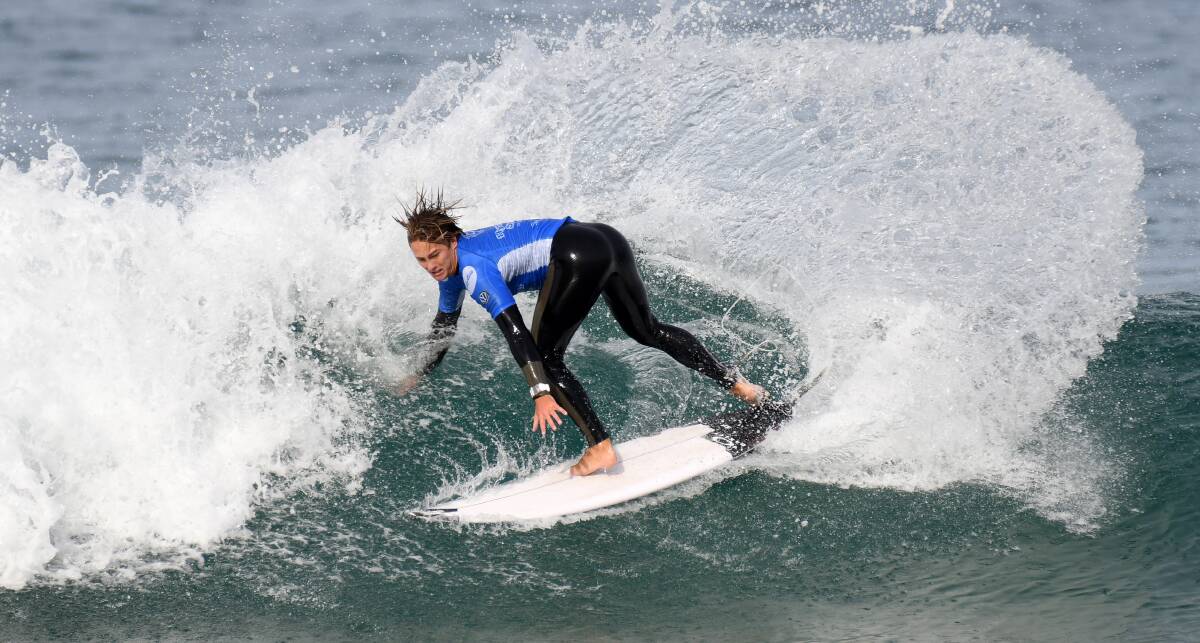 Micah Margieson at Werri Beach on Friday. Photo: ETHAN SMITH/SURFING NSW