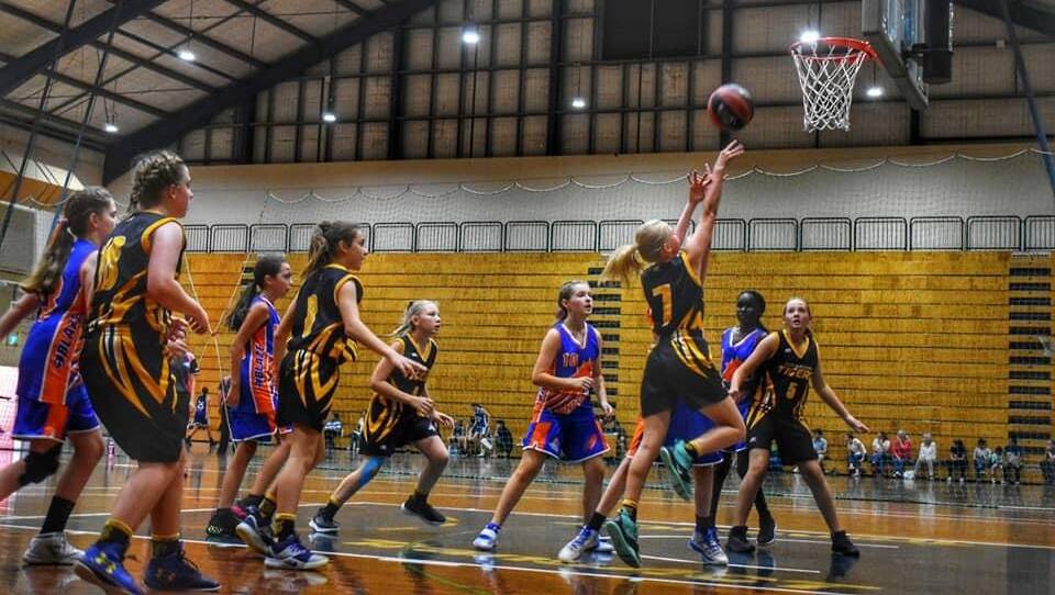 Shoalhaven under 14s player Jorja Frew goes for a lay-up against Wagga Wagga. Photo: Nat Dawson