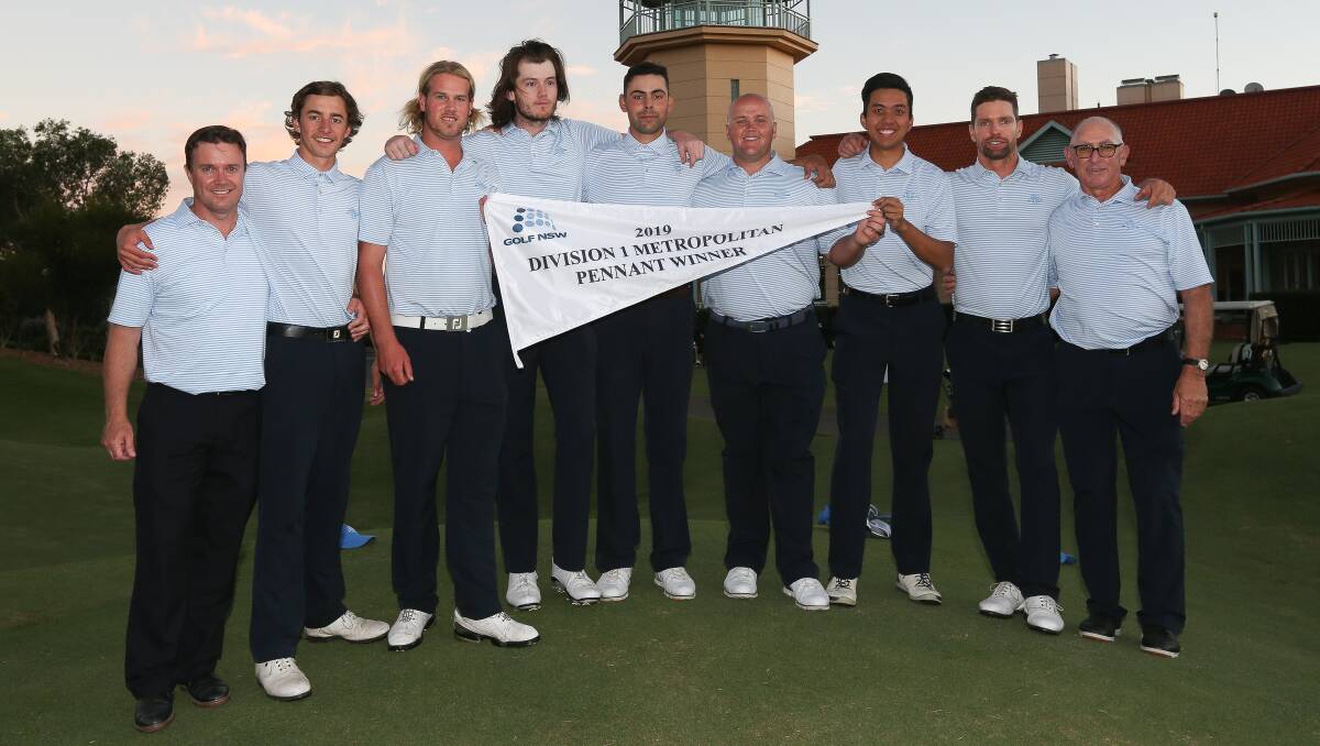 Jake Reay (second from the left) and his NSW men's division one team that took out the 2019 event. Photo: David Tease/Golf NSW