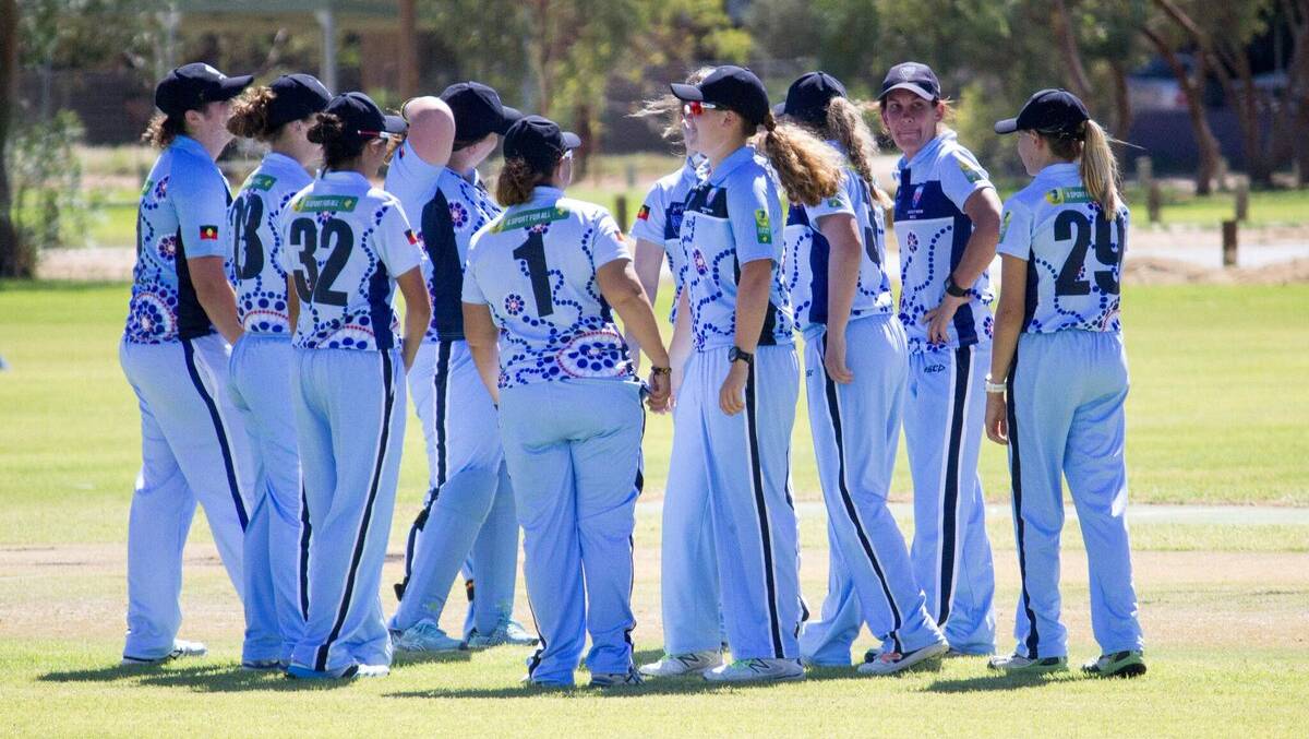 New South Wales women’s Indigenous cricket side, which includes Naomi Woods. Photo: CRICKET AUSTRALIA