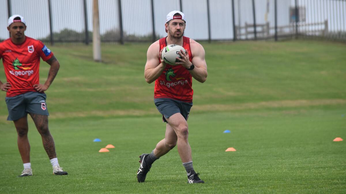 Adam Clune during a recent St George Illawarra training session. Photo: Dragons Media