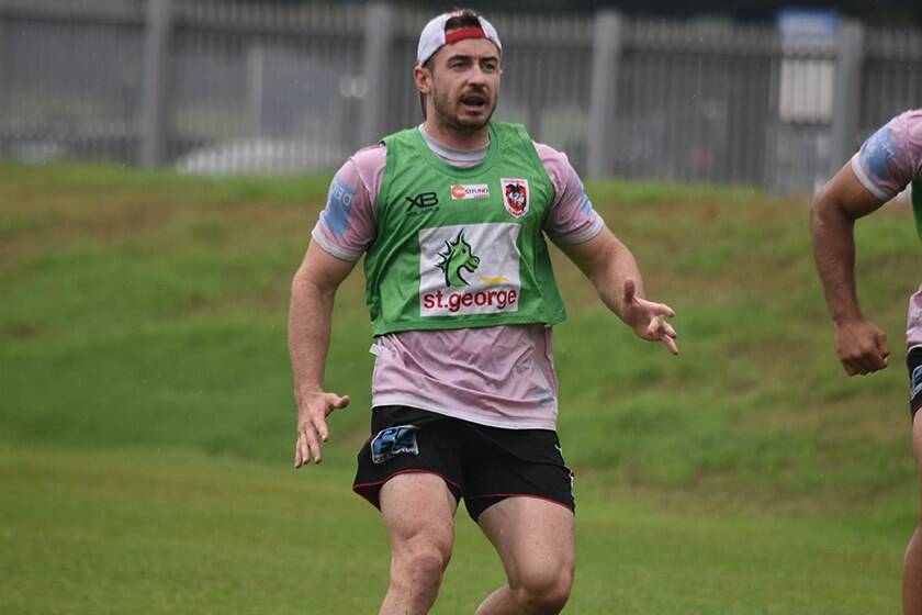 Albion Park-Oak Flats product Adam Clune trains with St George Illawarra during the pre-season. Photo: DRAGONS MEDIA