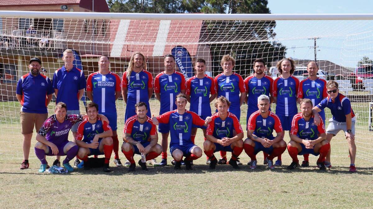 Andy Lockard and his Gerringong Breakers first grade men's side. Photo: Narrele Ahling
