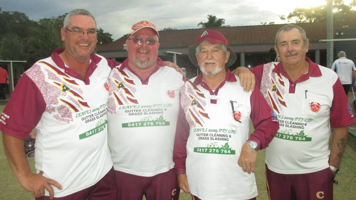 Callala's Phill Bowerman, Steve Foley, Garry Manning and Col Neighbour after winning their rink against Milton/Ulladulla.