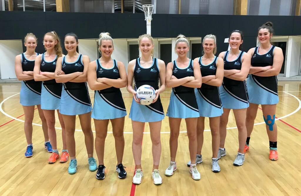 Shelby Mallon (second from right) and her Sutherland Stingrays side in 2018. Photo: Supplied