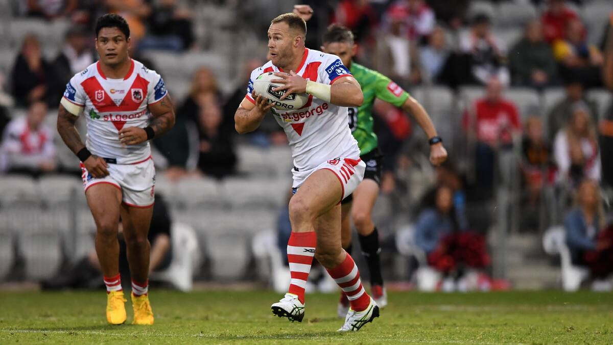 Trent Merrin is looking forward to getting back on the field with his St George Illawarra Dragons teammates. Photo: NRL Imagery