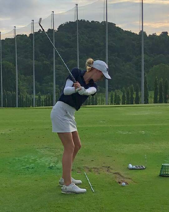 Kelsey Bennett plays a shot at the 30th Singapore Ladies Amateur Open Championship.