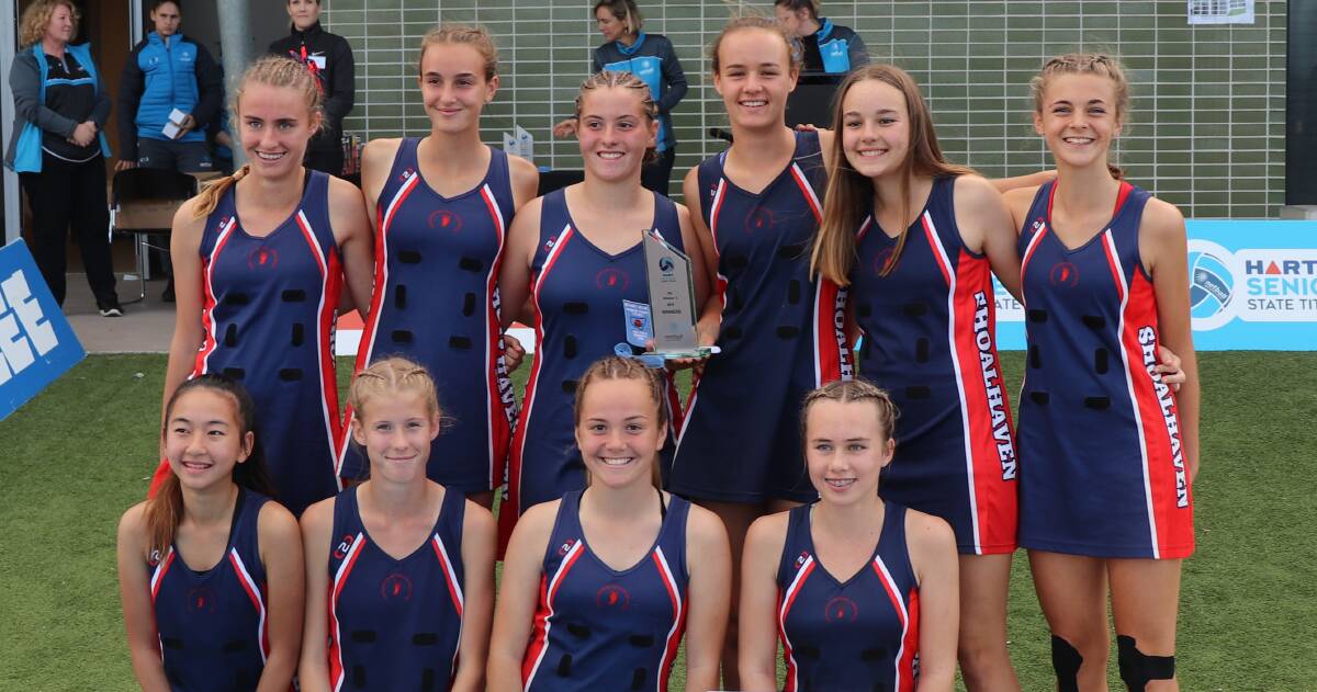 ALL SMILES: The victorious Shoalhaven Netball Association under 15s side after taking out the New South Wales state title at Camden. Photo: NARELLE SPANGHER