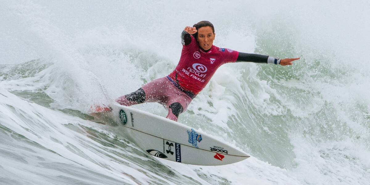 Gerroa's Sally Fitzgibbons surfs during the final five at Lower Trestles. Photo: WSL/Nolan