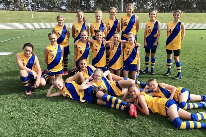 The South Coast girls AFL team at the NSW PSSA carnival. Photo: Supplied