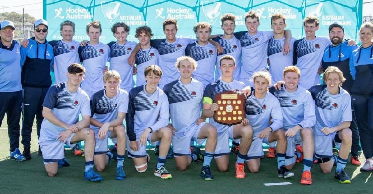 Sam Wright-Smith (front row, second from right) and his victorious NSW under 18s state team. Photo: Supplied