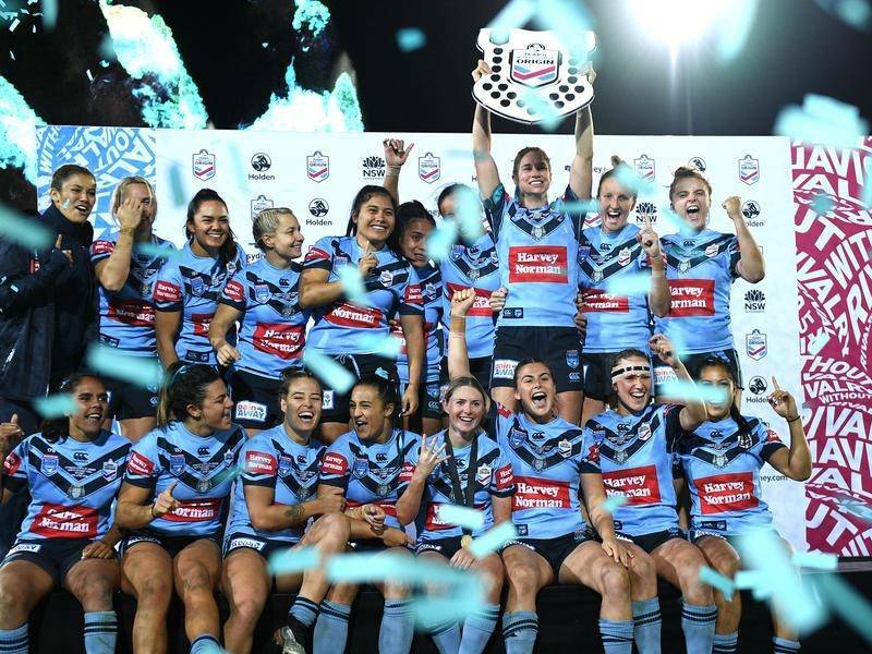 The NSW Blues after their win on Friday night. Photo: NSW BLUES