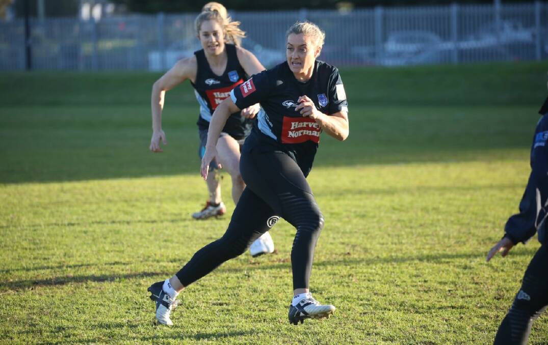 Ruan Sims trains with her NSW team. Photo: NSWRL.com.au