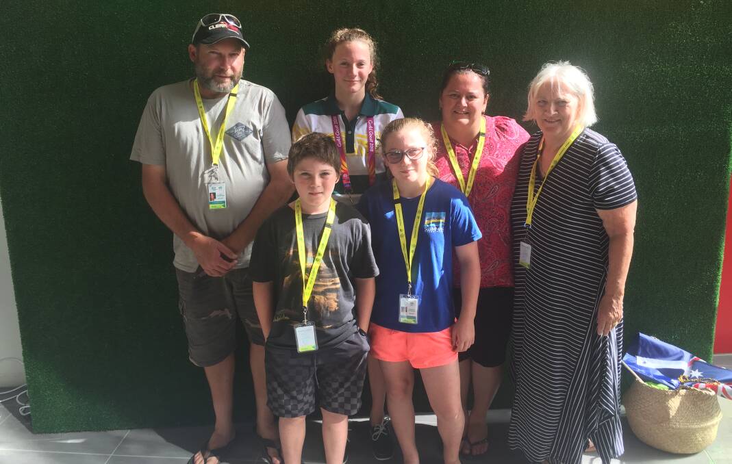 Jasmine Greenwood and her family at the 2018 Commonwealth Games. Photo: Supplied