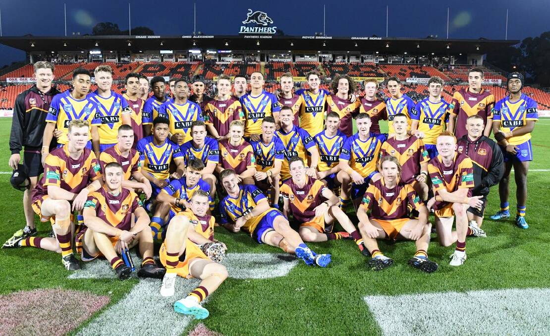 The two sides after their match on Friday at Penrith. Photo: CRL