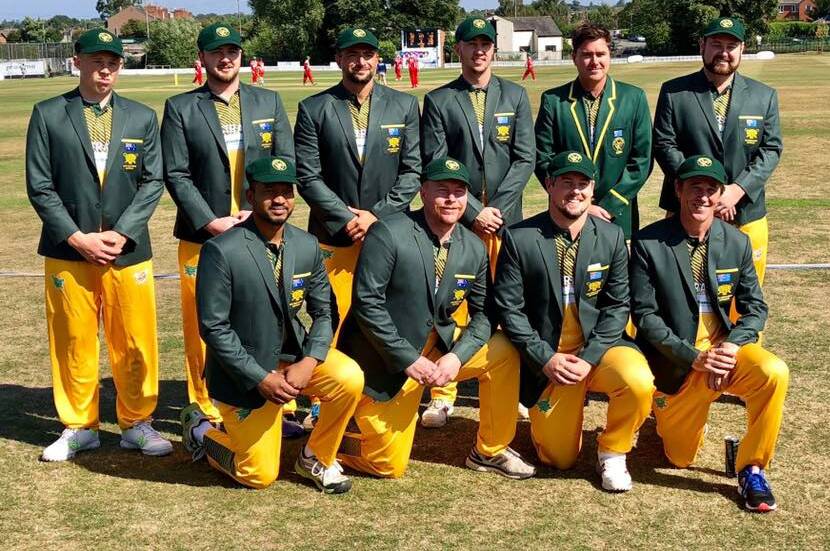Nathan Tyrrell (back right) and his Australian Last Man Stands team.