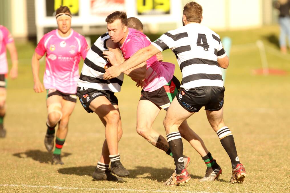 Rookie Jamberoo winger Luke McParland proving a handful for the Magpies defence. Photo: DAVID HALL