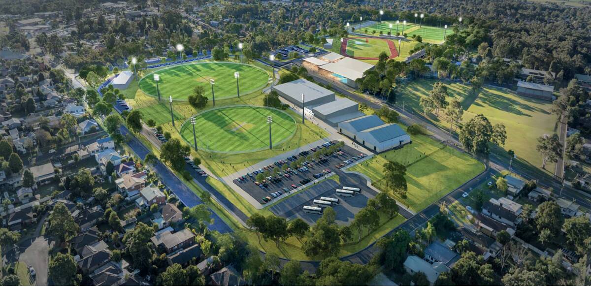 An artists impression of the proposed Bomaderry sports precinct. Photo: SHOALHAVEN CITY COUNCIL