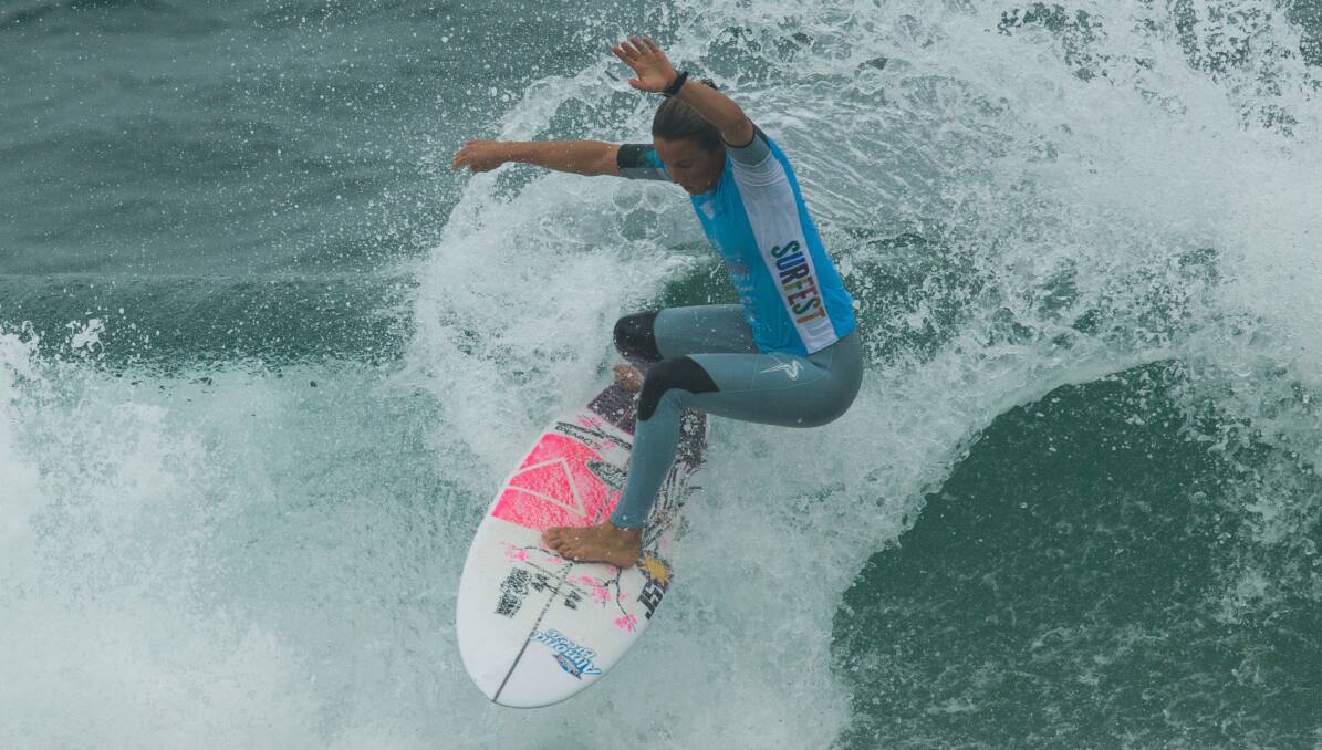 Gerroa's Sally Fitzgibbons on her winning Surfest at the weekend. 