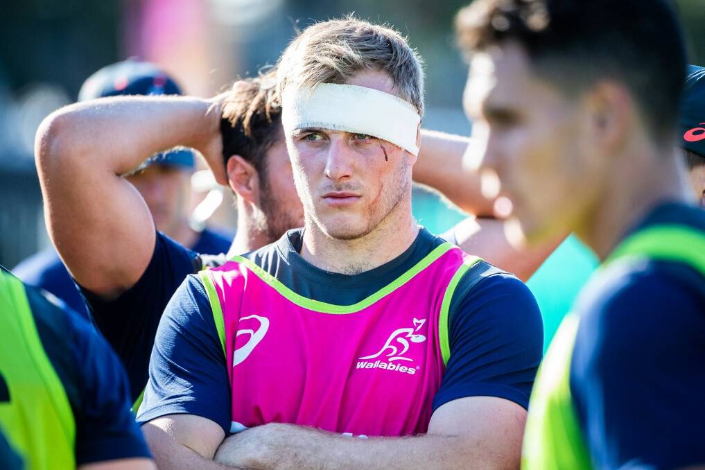 Will MIller during a Wallabies training session. Photo: Stuart Walmsley