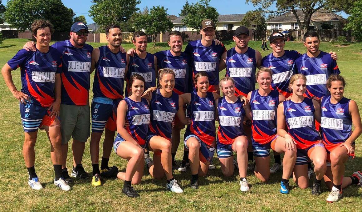 INTERNATIONAL SUCCESS: Cheyanne Hatch (front row, second from left) and her open mixed Marcarthur Mustangs team. Image: supplied. 