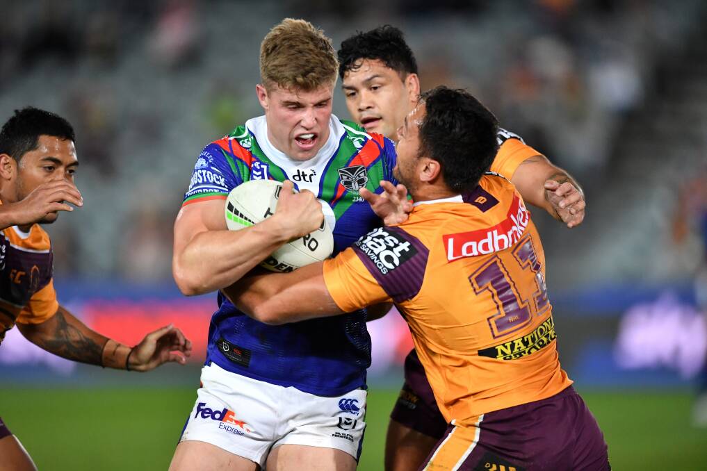 Jack Murchie makes a run for the Warriors against the Broncos. Photo: NRL Imagery