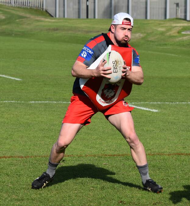 Adam Clune trains with St George Illawarra this week at WIN Stadium. Photo: Dragons Media