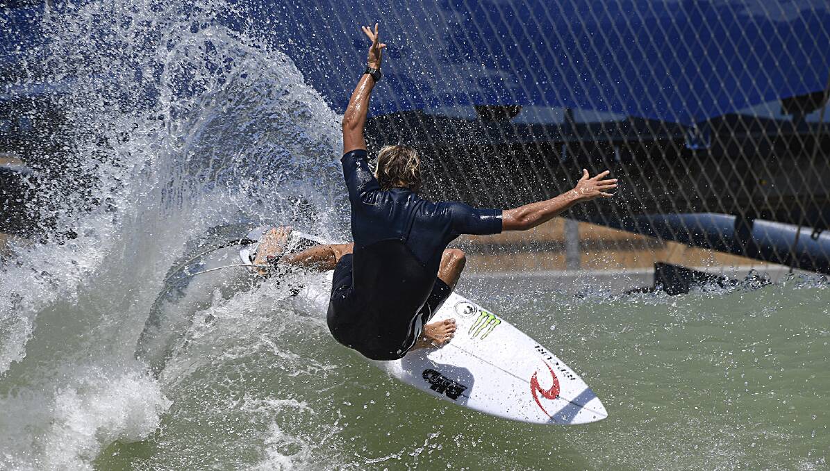 Surfing Australia national squad member Owen Wright at the World Surf League (WSL) KS Surf Ranch during the Olympic Readiness Camp. Photo: Ted Grambeau/Surfing Australia 