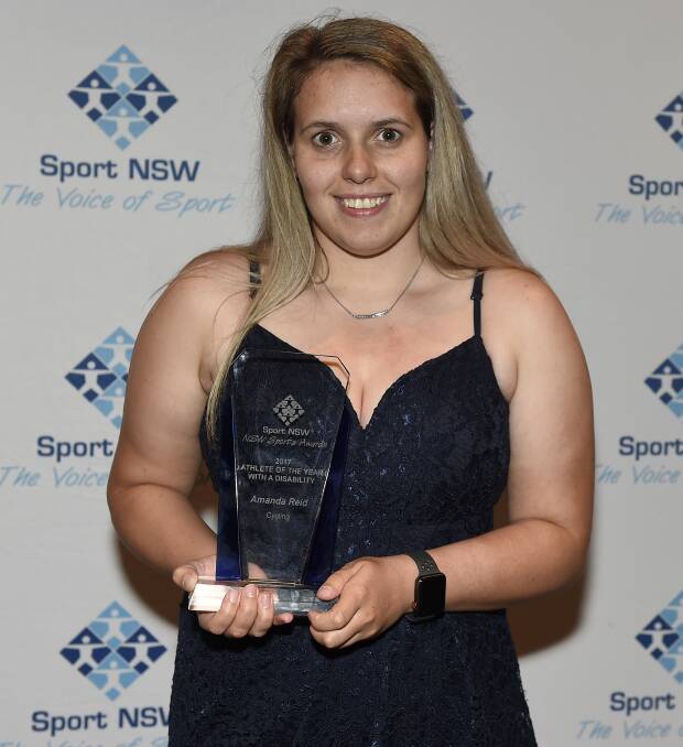 STATE HONOURS: Werri Beach's Amanda Reid took out the prestigious athlete of the year with a disability award at the NSW Champions of Sport Awards ceremony on Monday. Photo: SPORT NSW