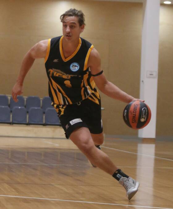 Shoalhaven Tigers' Bruce Ozolins scored 31 points in Saturday's win. Photo: Robert Crawford