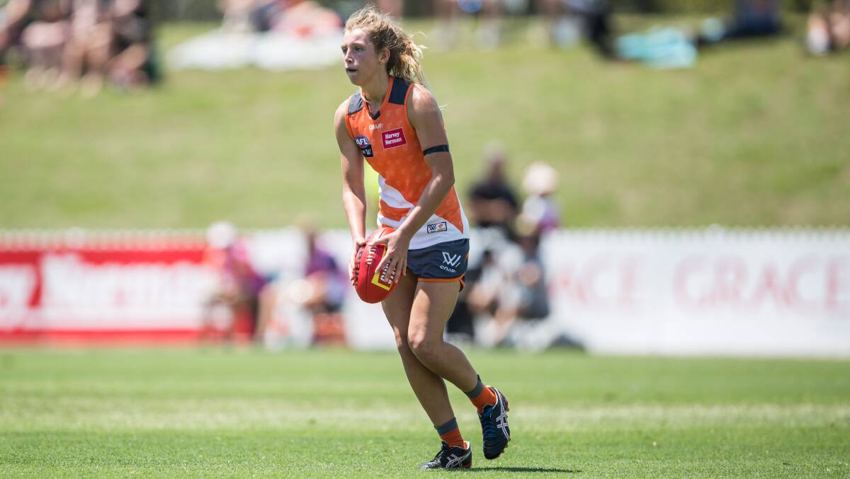 Maddy Collier in action for the GWS Giants. Photo: GIANTS MEDIA
