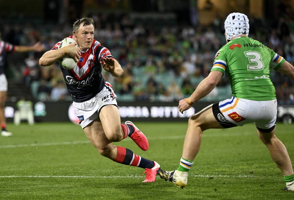 Sydney Roosters' Brett Morris on Friday. Photo: Grant Trouville/NRL Imagery