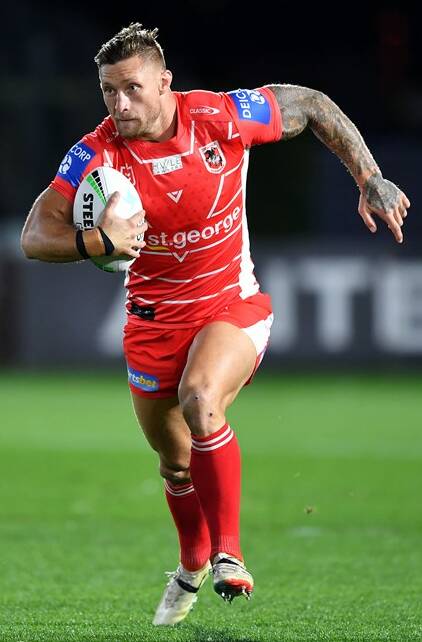 Tariq Sims will miss a week after being charged by the NRL match review panel following Friday's loss to the Raiders. Photo: Dragons Media