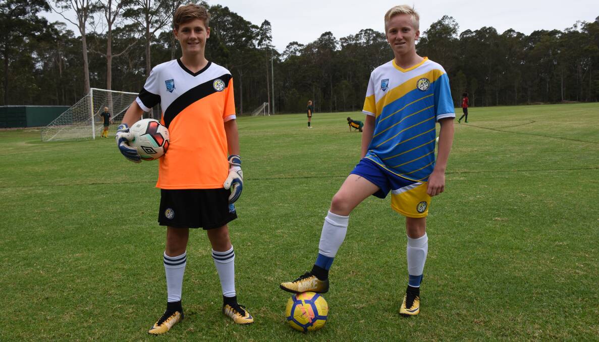 READY TO TAKE ON THE WORLD: Kai Bowman and Michael Attard have been named in the Australian under 14s futsal side. Photo: COURTNEY WARD