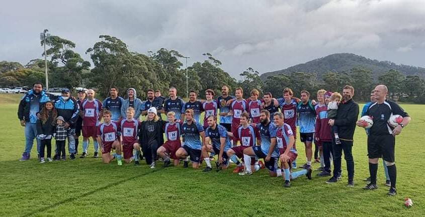 Wreck Bay and Shoalhaven Heads-Berry players after the match. Photo: Supplied