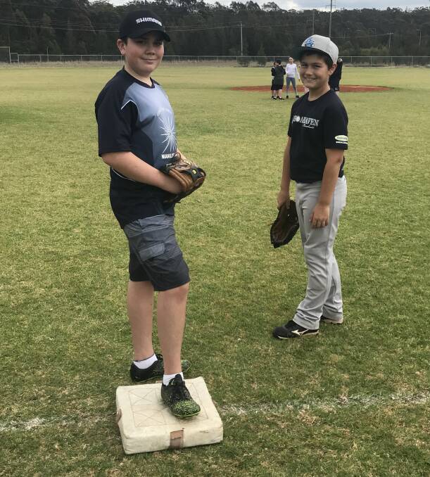 New team: Will White and Mitchell Parrott are excited to be playing in the Illawarra competition as part of the Shoalhaven Mariners Junior 14s side.