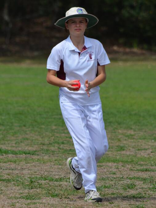 Emily Zerafa in action for the Shoalhaven District Junior Cricket Association under 13 girls side. Photo: Lisa Kennedy