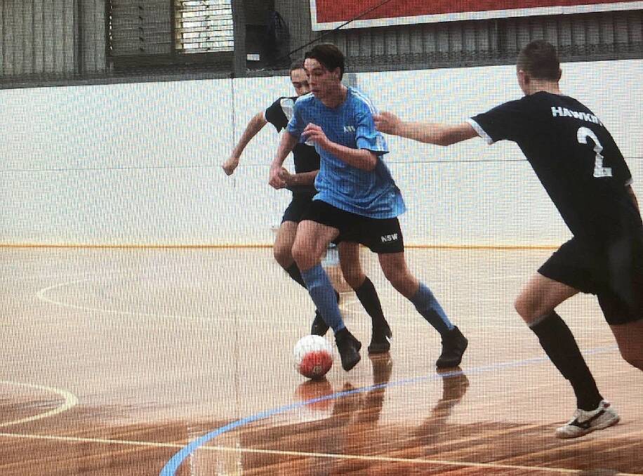 Ulladulla's Cooper Treweeke goes on the attack for the NSW futsal side. Photo: Supplied