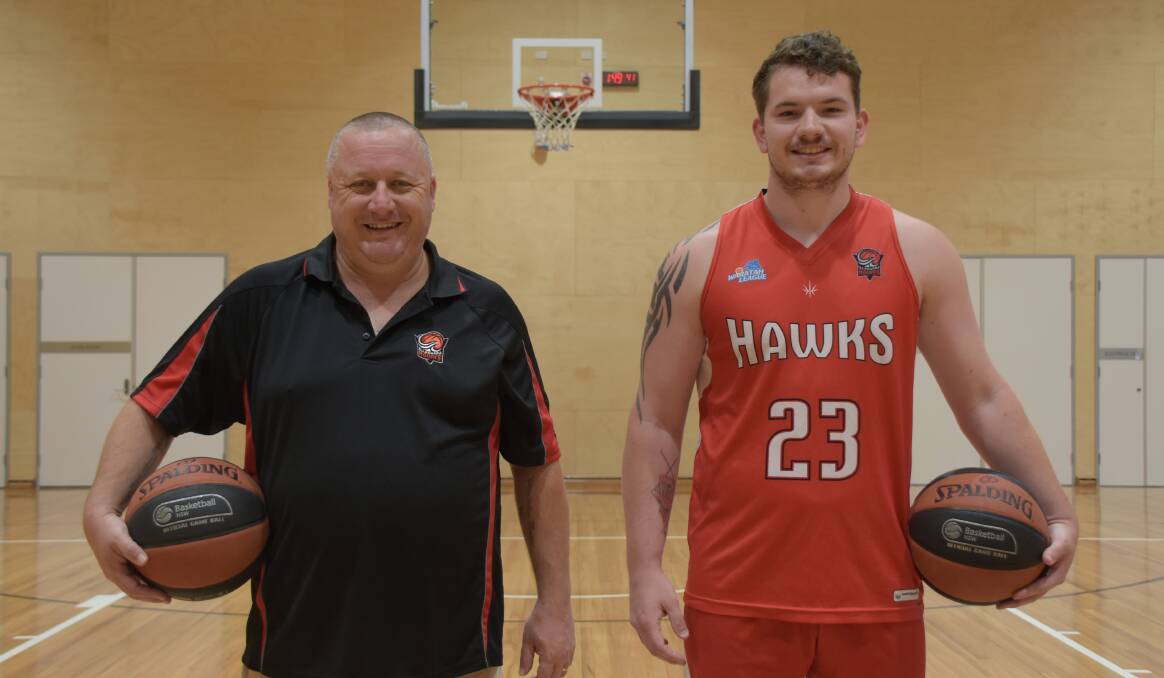 Illawarra Hawks' Scott Balsar and Gavin Costain. Photo: COURTNEY WARD