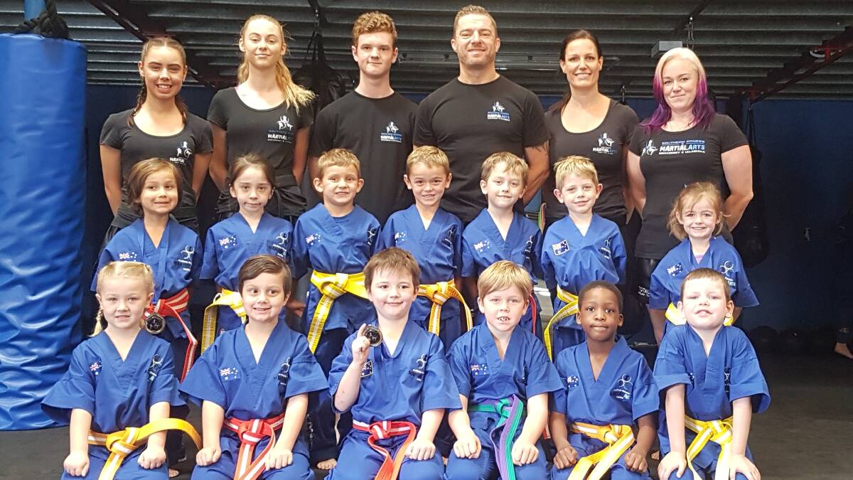 HUGE TALENTS: Southern Fitness and Martial Arts Centre Bomaderry's beginner and intermediate little ninjas after their recent term one gradings.