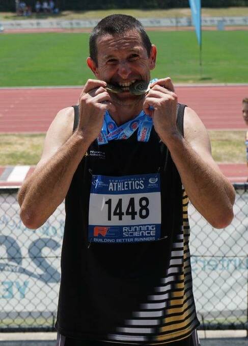 Multi-talented: The Nowra club's Paul Musgrove won gold medals for the 40-49 years high jump and 400m.
