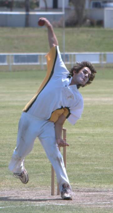 A young Daniel Gleeson bowls for Shoalhaven Ex-Servicemens. Photo: Robert Crawford