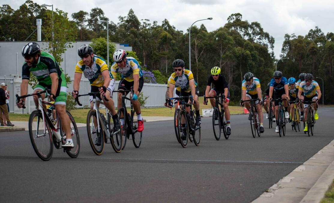 The fast action of criterium racing forms a large part of the Nowra Velo Club's program. Photo: TheFatman