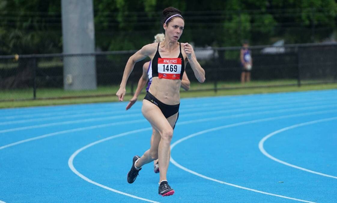 Nowra Athletics Club's Erin Smart pushes to the finish line during February's country championships. Photo: Supplied