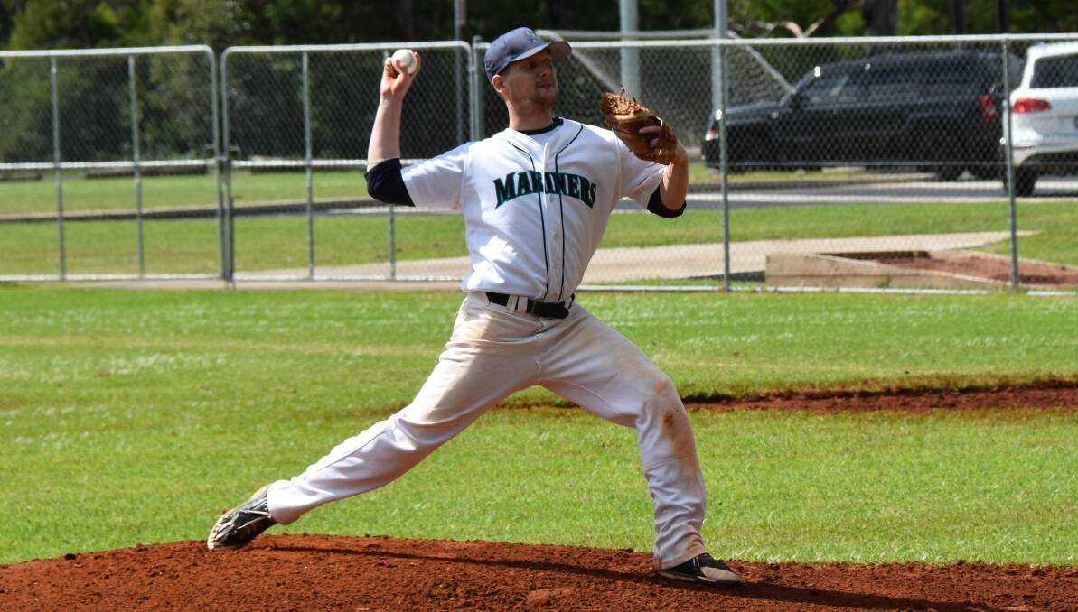 Michael Vine pitches for the Shoalhaven Mariners. Photo: SUPPLIED