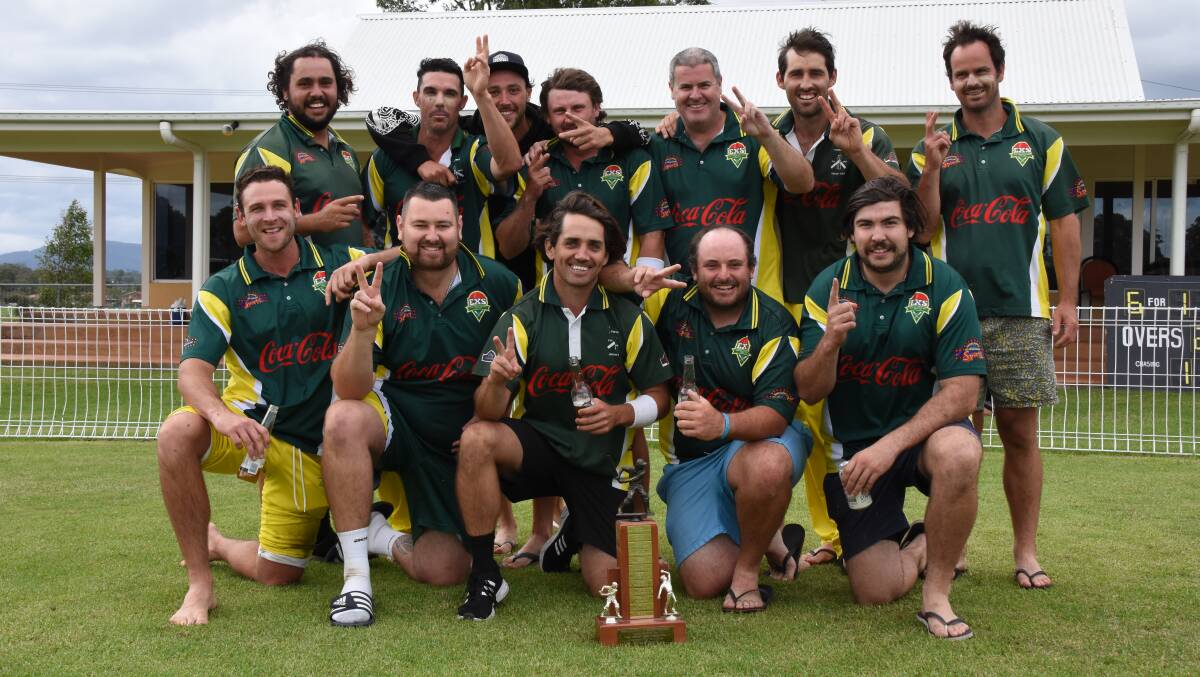 BACK-TO-BACK: Shoalhaven Ex-Servicemen celebrate after winning the SDCA one-day final at Hayden Drexel Oval. Photo: COURTNEY WARD
