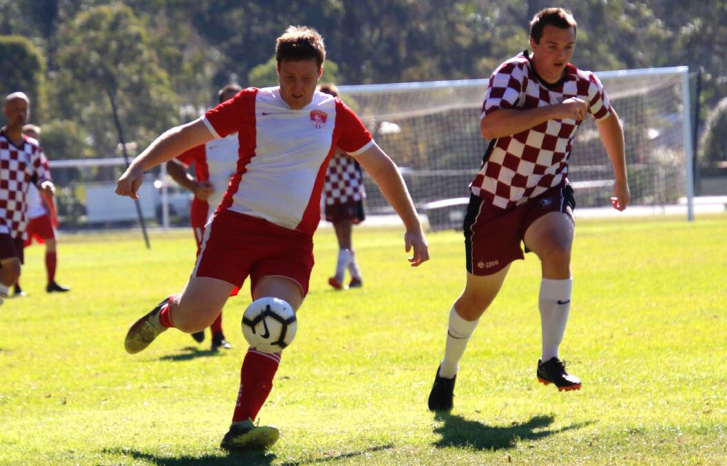 Whitewash: Brad Southward scored one of Basin Reserve Grade's four goals on Saturday. The team kept a clean sheet against United.