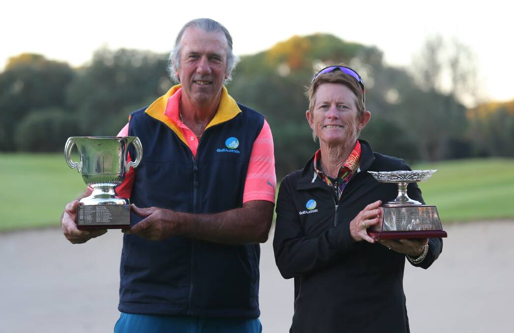 2021 NSW Senior Amateur winners Steve Toyne and Jacqui Morgan. Photo: David Tease
